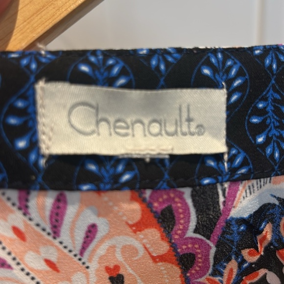 Chenault Flowy Patchwork Wrap Around Floral Blouse Bell Sleeves Size M - Picture 7 of 12